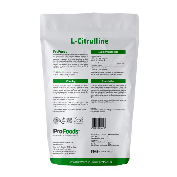 L-Citrulline-125g Back