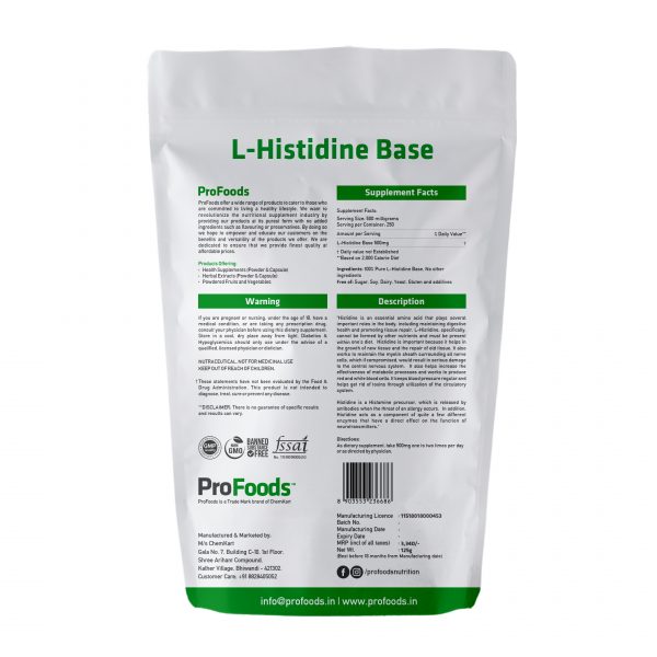 L-Histidine-Base-125g Back