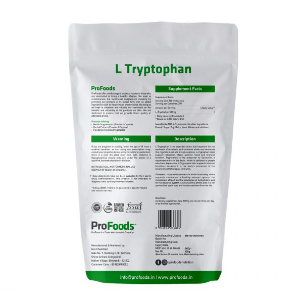 L-Tryptophan-125g Back